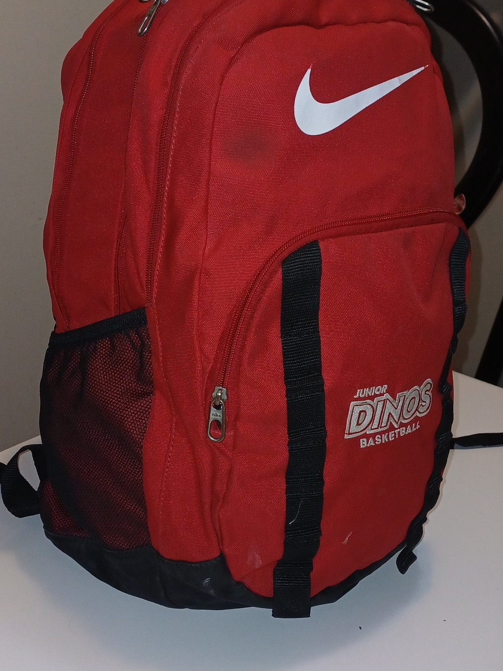 Nike Red Junior Dinos Backpack with Black Trim